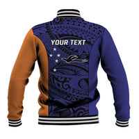 Personalised PNG New Ireland Baseball Jacket Bird of Paradise Tattoo Flag Motif - Polynesian Pride