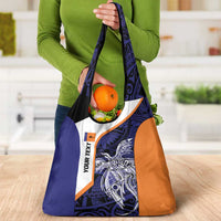 Personalised PNG New Ireland Grocery Bag Bird of Paradise Tattoo Flag Motif - Polynesian Pride