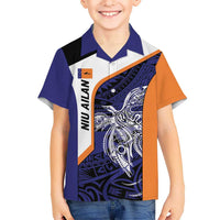 Personalised PNG New Ireland Kid Hawaiian Shirt Bird of Paradise Tattoo Flag Motif LT9 Kid Orange - Polynesian Pride