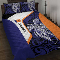 Personalised PNG New Ireland Quilt Bed Set Bird of Paradise Tattoo Flag Motif - Polynesian Pride