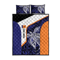 Personalised PNG New Ireland Quilt Bed Set Bird of Paradise Tattoo Flag Motif - Polynesian Pride
