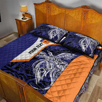 Personalised PNG New Ireland Quilt Bed Set Bird of Paradise Tattoo Flag Motif - Polynesian Pride