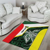 Personalised PNG Oro Province Area Rug Bird of Paradise Tattoo Flag Motif - Polynesian Pride