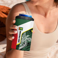 Personalised PNG Oro Province 4 in 1 Can Cooler Tumbler Bird of Paradise Tattoo Flag Motif - Polynesian Pride