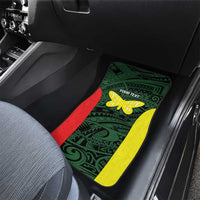 Personalised PNG Oro Province Car Mats Bird of Paradise Tattoo Flag Motif - Polynesian Pride