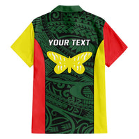 Personalised PNG Oro Province Family Matching Short Sleeve Bodycon Dress and Hawaiian Shirt Bird of Paradise Tattoo Flag Motif LT9 - Polynesian Pride
