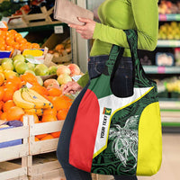 Personalised PNG Oro Province Grocery Bag Bird of Paradise Tattoo Flag Motif - Polynesian Pride