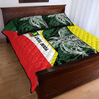 Personalised PNG Oro Province Quilt Bed Set Bird of Paradise Tattoo Flag Motif - Polynesian Pride