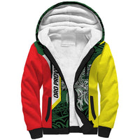 Personalised PNG Oro Province Sherpa Hoodie Bird of Paradise Tattoo Flag Motif - Polynesian Pride