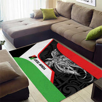 Personalised PNG Southern Highlands Province Area Rug Bird of Paradise Tattoo Flag Motif - Polynesian Pride