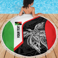 Personalised PNG Southern Highlands Province Beach Blanket Bird of Paradise Tattoo Flag Motif - Polynesian Pride