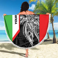 Personalised PNG Southern Highlands Province Beach Blanket Bird of Paradise Tattoo Flag Motif - Polynesian Pride