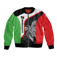 Personalised PNG Southern Highlands Province Bomber Jacket Bird of Paradise Tattoo Flag Motif LT9 Unisex Red - Polynesian Pride