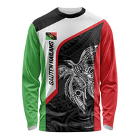 Personalised PNG Southern Highlands Province Long Sleeve Shirt Bird of Paradise Tattoo Flag Motif - Polynesian Pride