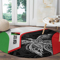 Personalised PNG Southern Highlands Province Round Carpet Bird of Paradise Tattoo Flag Motif - Polynesian Pride