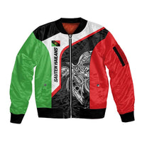 Personalised PNG Southern Highlands Province Sleeve Zip Bomber Jacket Bird of Paradise Tattoo Flag Motif LT9 Unisex Red - Polynesian Pride
