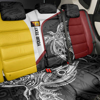 Personalised PNG Western Province Back Car Seat Cover Bird of Paradise Tattoo Flag Motif - Polynesian Pride