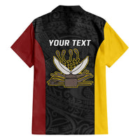 Personalised PNG Western Province Family Matching Off Shoulder Maxi Dress and Hawaiian Shirt Bird of Paradise Tattoo Flag Motif - Polynesian Pride