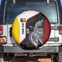 Personalised PNG Western Province Spare Tire Cover Bird of Paradise Tattoo Flag Motif - Polynesian Pride