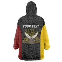 Personalised PNG Western Province Wearable Blanket Hoodie Bird of Paradise Tattoo Flag Motif - Polynesian Pride