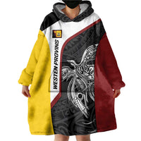 Personalised PNG Western Province Wearable Blanket Hoodie Bird of Paradise Tattoo Flag Motif - Polynesian Pride