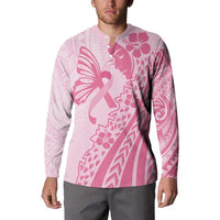 Pacific Girl and Butterfly Cancer Ribbon Personalised Button Sweatshirt