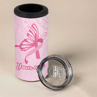 Pacific Girl and Butterfly Cancer Ribbon Personalised 4 in 1 Can Cooler Tumbler