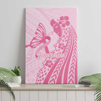 Pacific Girl and Butterfly Cancer Ribbon Personalised Canvas Wall Art