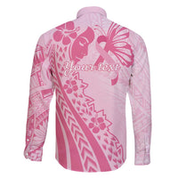 Pacific Girl and Butterfly Cancer Ribbon Personalised Family Matching Tank Maxi Dress and Hawaiian Shirt