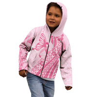 Pacific Girl and Butterfly Cancer Ribbon Personalised Kid Hoodie