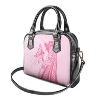Pacific Girl and Butterfly Cancer Ribbon Personalised Shoulder Handbag