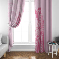 Pacific Girl and Butterfly Cancer Ribbon Personalised Window Curtain LT9 - Polynesian Pride