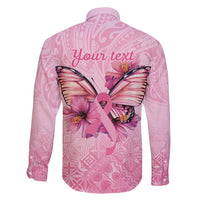 Faith Hope Love Butterfly Ribbon Personalised Family Matching Mermaid Dress and Hawaiian Shirt LT9 - Polynesian Pride