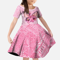 Faith Hope Love Butterfly Ribbon Personalised Kid Short Sleeve Dress
