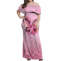 Faith Hope Love Butterfly Ribbon Personalised Off Shoulder Maxi Dress