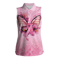 Faith Hope Love Butterfly Ribbon Personalised Women Sleeveless Polo Shirt