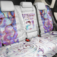Custom New Zealand Aotearoa Back Car Seat Cover Pink Maori Paua Shell Indigenous - Polynesian Pride