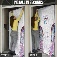 Custom New Zealand Aotearoa Door Cover Pink Maori Paua Shell Indigenous - Polynesian Pride