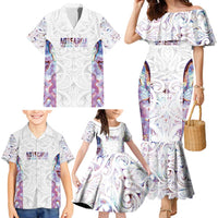 Custom New Zealand Aotearoa Family Matching Mermaid Dress and Hawaiian Shirt Pink Maori Paua Shell Indigenous LT9 - Polynesian Pride
