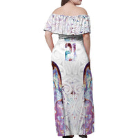 Custom New Zealand Aotearoa Family Matching Off Shoulder Maxi Dress and Hawaiian Shirt Pink Maori Paua Shell Indigenous - Polynesian Pride