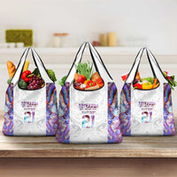 Custom New Zealand Aotearoa Grocery Bag Pink Maori Paua Shell Indigenous - Polynesian Pride