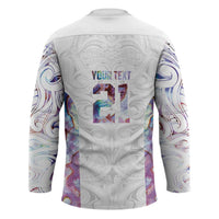 Custom New Zealand Aotearoa Hockey Jersey Pink Maori Paua Shell Indigenous - Polynesian Pride