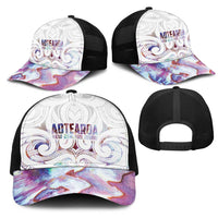 New Zealand Aotearoa Mesh Trucker Cap Pink Maori Papua Shell Indigenous - Polynesian Pride