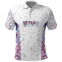 Custom New Zealand Aotearoa Polo Shirt Pink Maori Paua Shell Indigenous - Polynesian Pride