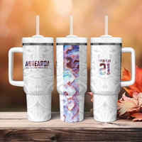 Custom New Zealand Aotearoa Tumbler With Handle Pink Maori Paua Shell Indigenous - Polynesian Pride