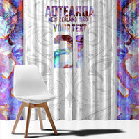 Custom New Zealand Aotearoa Window Curtain Pink Maori Paua Shell Indigenous - Polynesian Pride