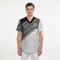 2026 Autumn Rugby Nations Fiji Custom Scrub Top Fijian Tapa Tribal Lauhala Inspired LT9 - Polynesian Pride