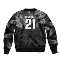 2026 Autumn Rugby Nations Fiji Custom Sleeve Zip Bomber Jacket Fijian Palm Leaf Tapa Tribal Inspired LT9 - Polynesian Pride