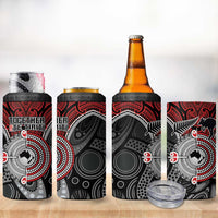 Aotearoa and Australia 4 in 1 Can Cooler Tumbler New Zealand Honour The Treaty Ake!Ake!Ake!