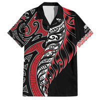Koru Fern New Zealand Family Matching Summer Maxi Dress and Hawaiian Shirt Maori Tribal Pattern LT9 Dad's Shirt - Short Sleeve Red - Polynesian Pride